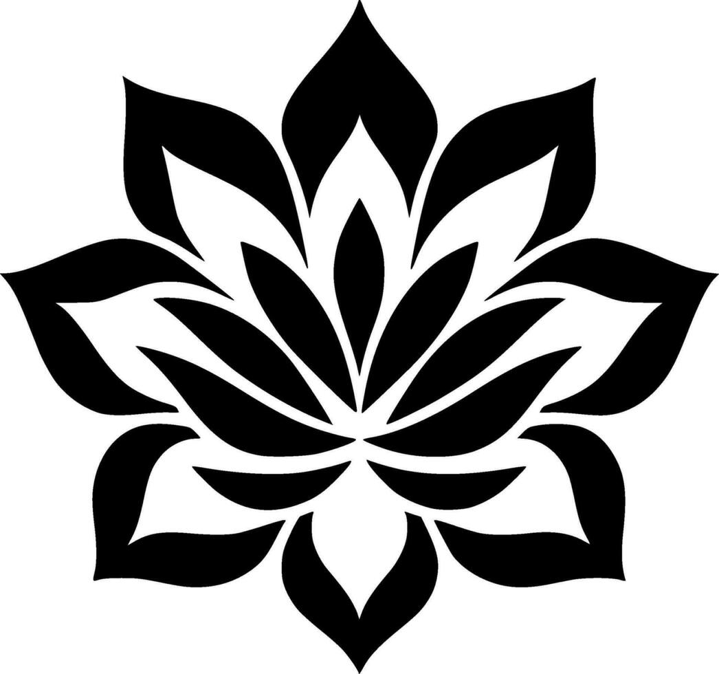 Mandala - Black and White Isolated Icon - Vector illustration