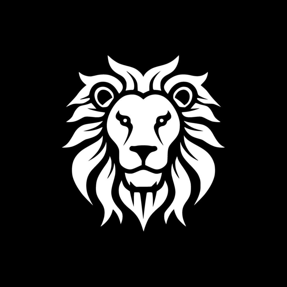 Lion - Black and White Isolated Icon - Vector illustration