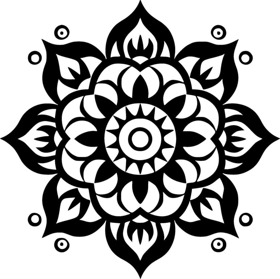 Mandala, Minimalist and Simple Silhouette - Vector illustration