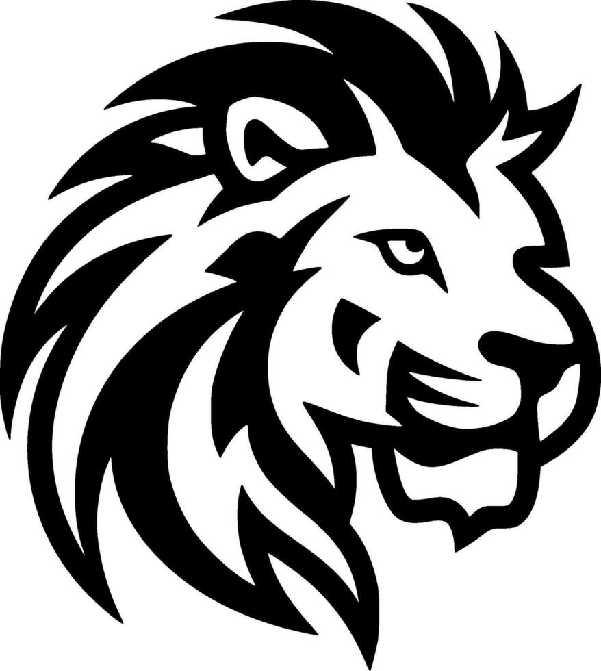 Lion, Minimalist and Simple Silhouette - Vector illustration