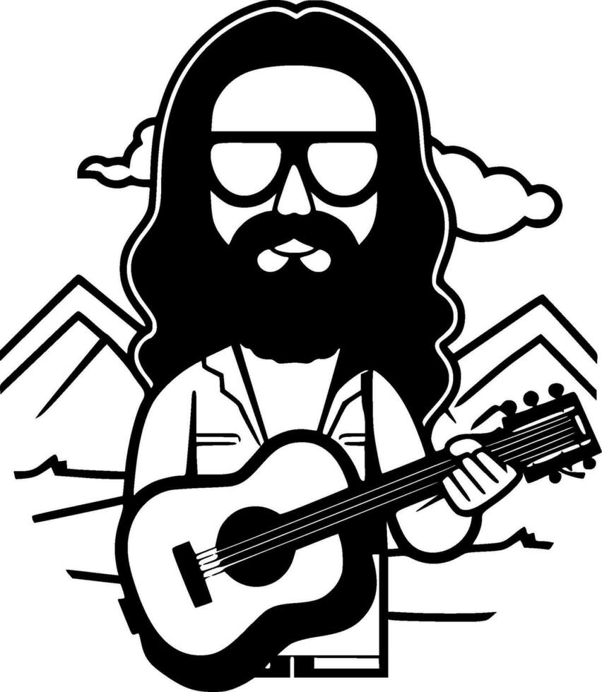Hippy, Minimalist and Simple Silhouette - Vector illustration