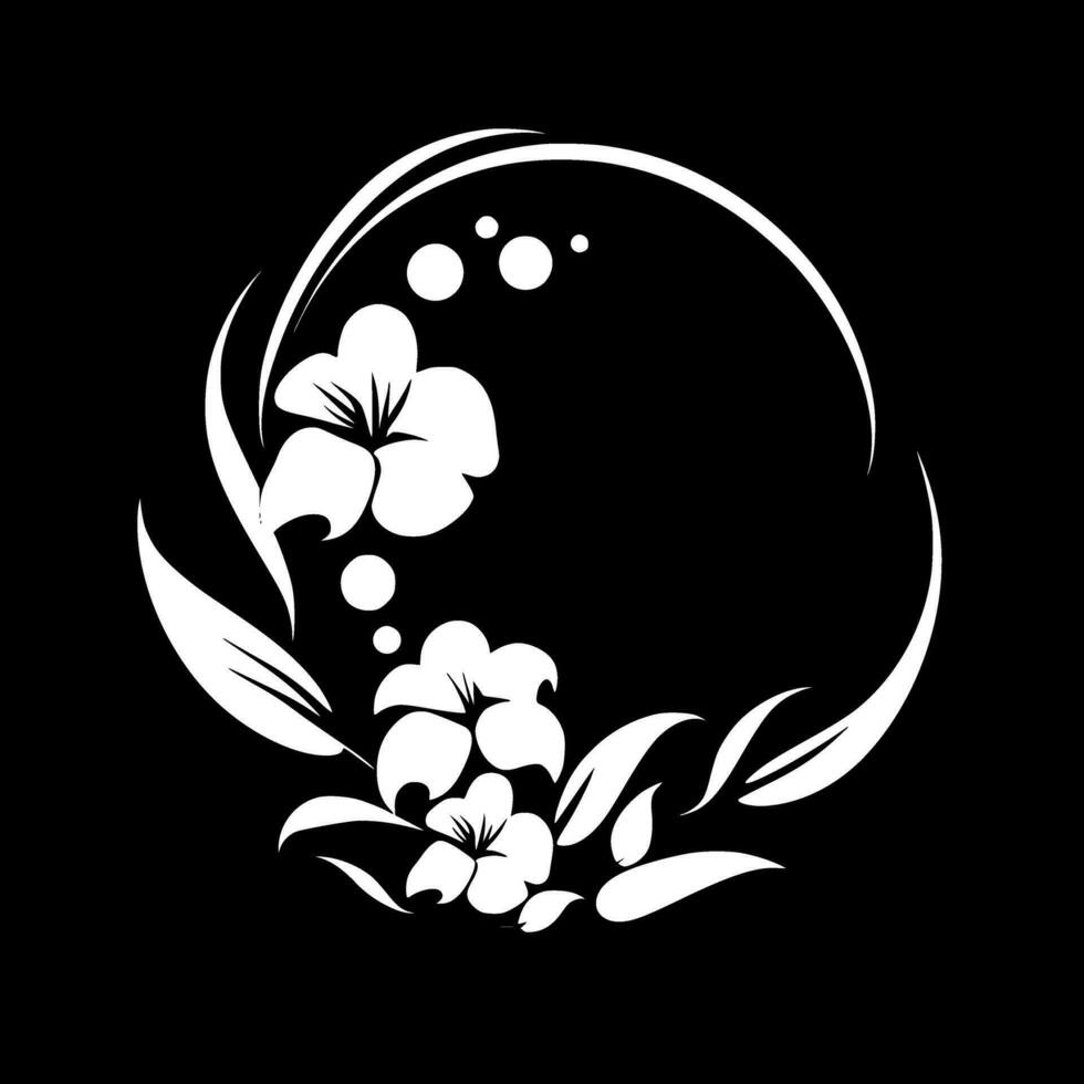 Flower - Black and White Isolated Icon - Vector illustration