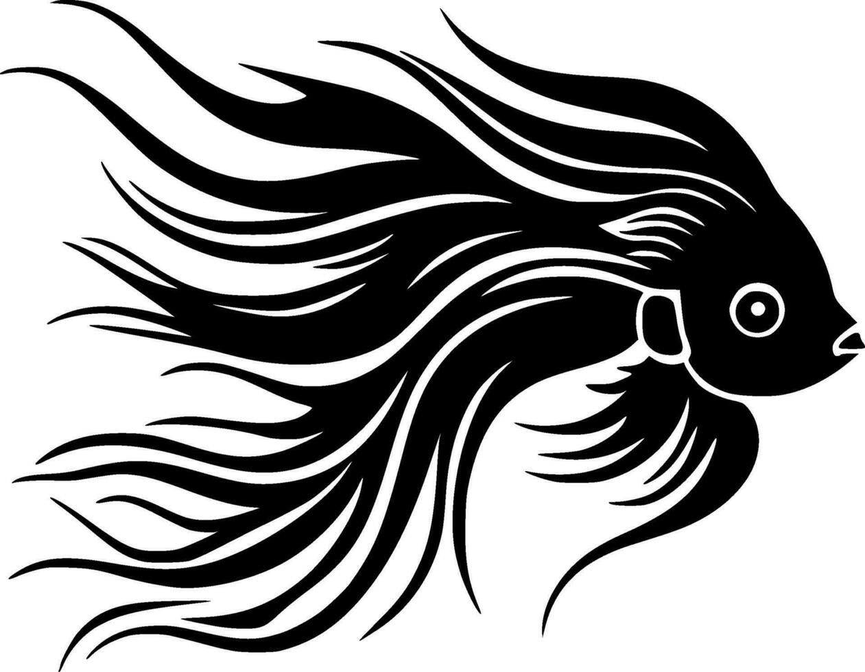 Fish, Black and White Vector illustration
