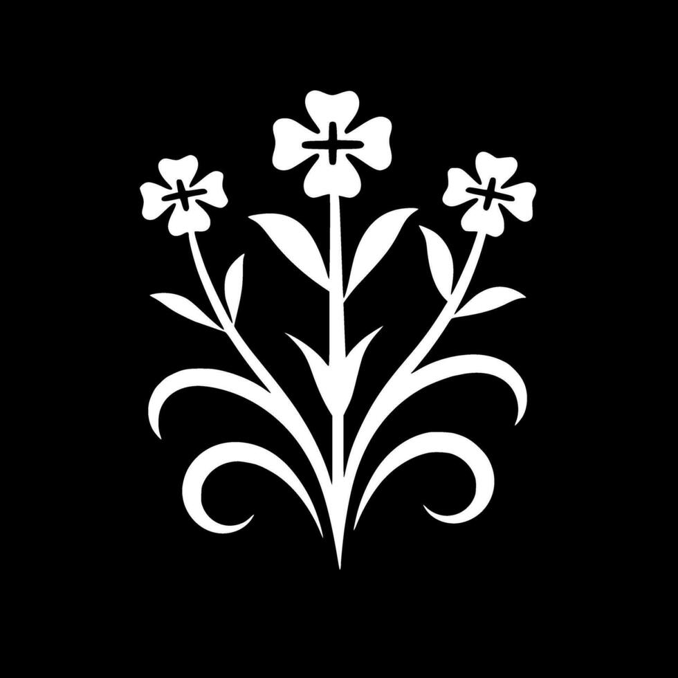 flor - negro y blanco aislado icono - vector ilustración