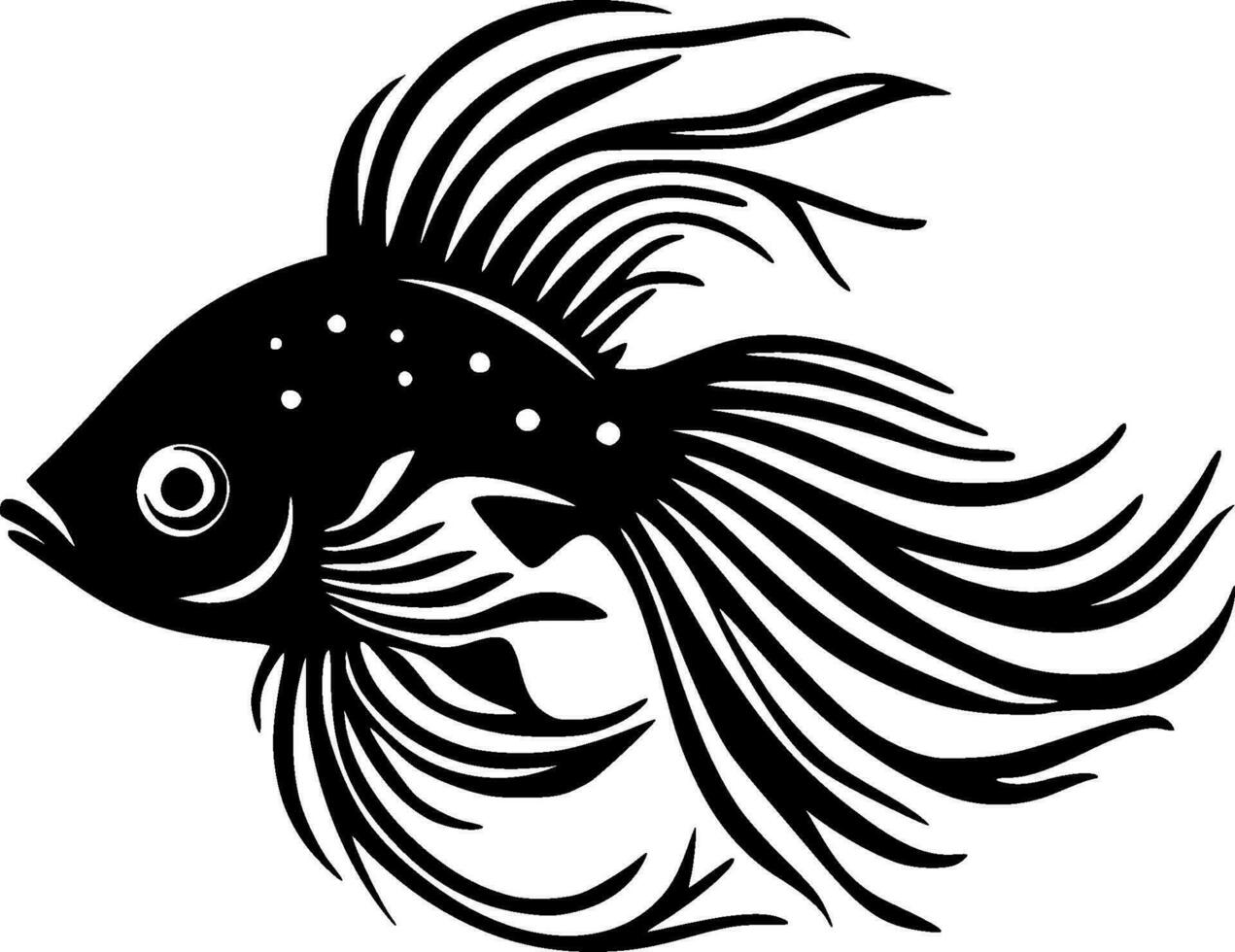 Fish, Black and White Vector illustration