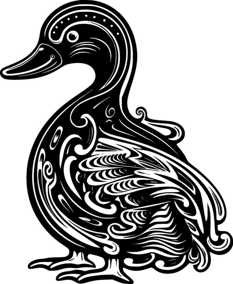 Pato - minimalista y plano logo - vector ilustración