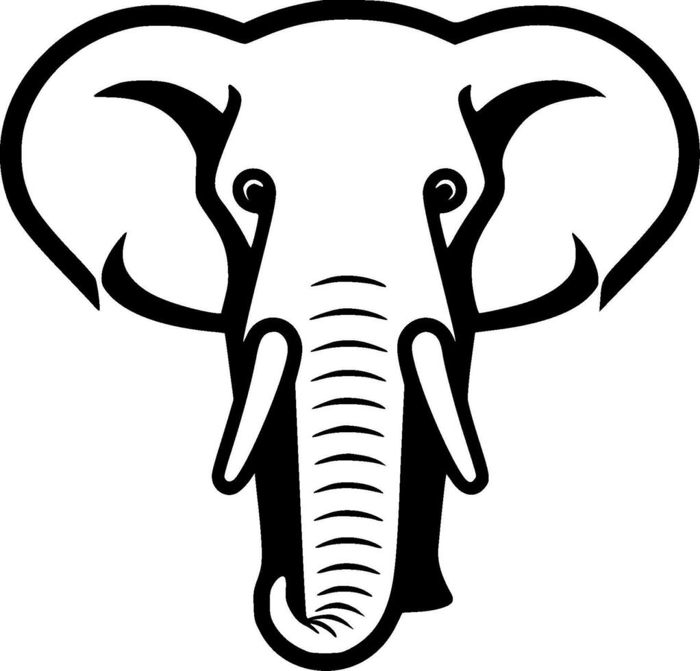 elefante - minimalista y plano logo - vector ilustración