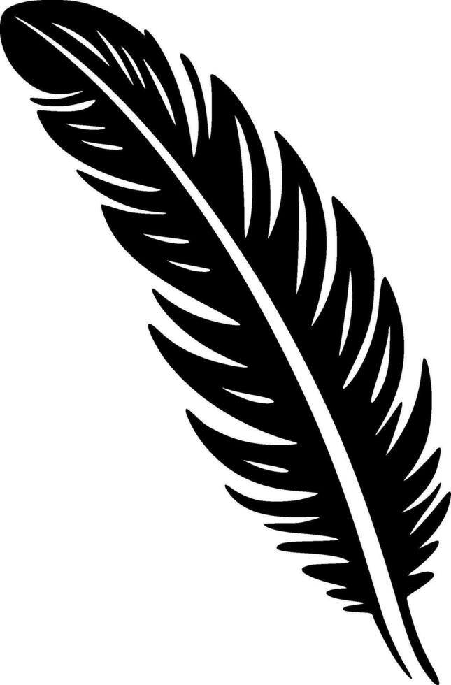 Feather, Minimalist and Simple Silhouette - Vector illustration