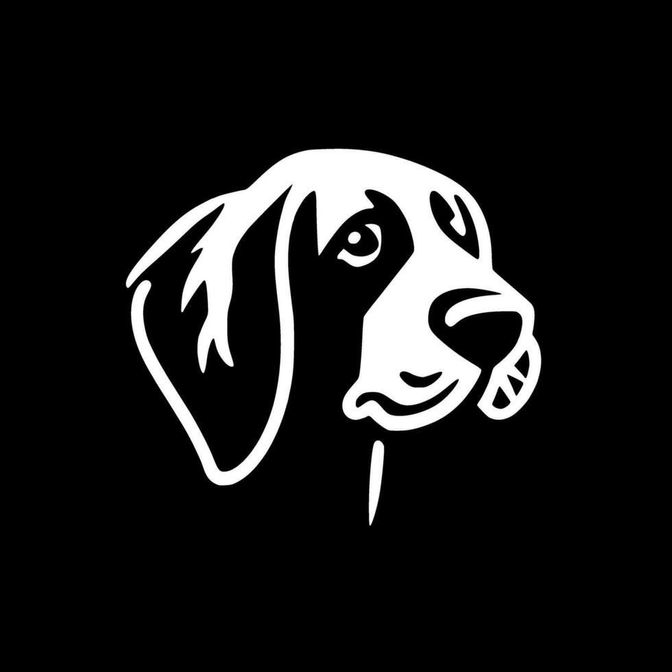 perro - negro y blanco aislado icono - vector ilustración