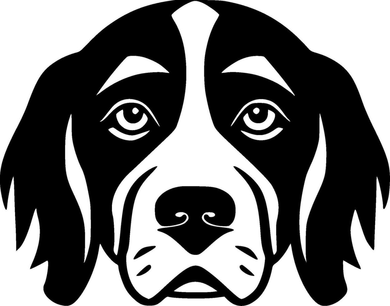 perro - negro y blanco aislado icono - vector ilustración