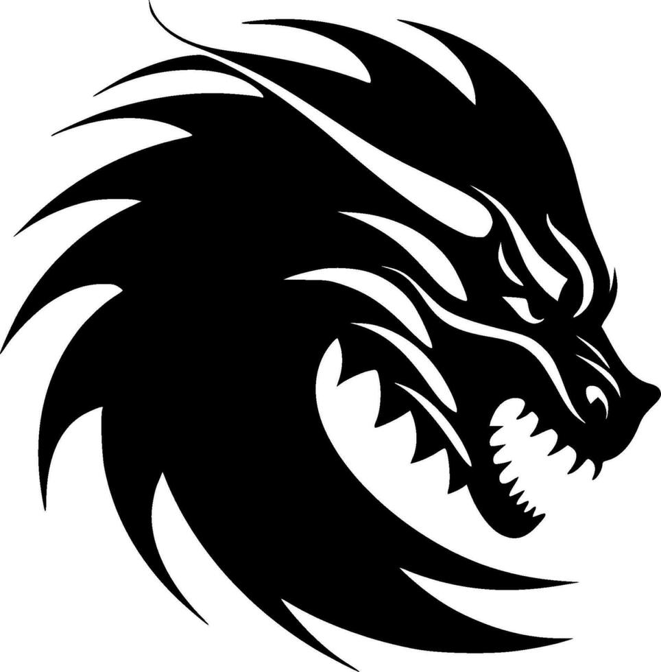 Dragon, Minimalist and Simple Silhouette - Vector illustration
