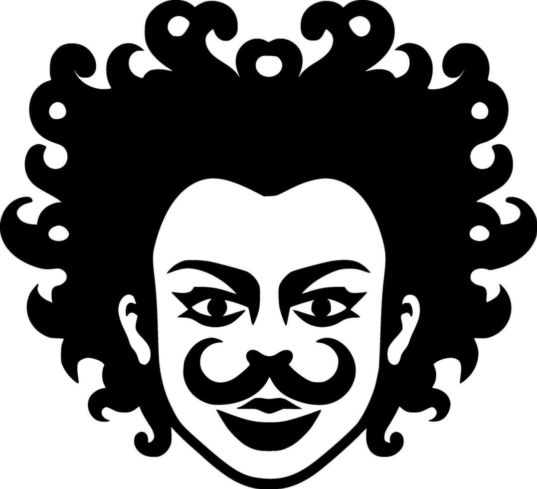 Clown, Minimalist and Simple Silhouette - Vector illustration