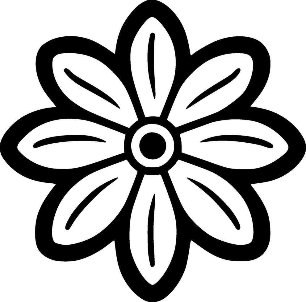 Daisy - Black and White Isolated Icon - Vector illustration