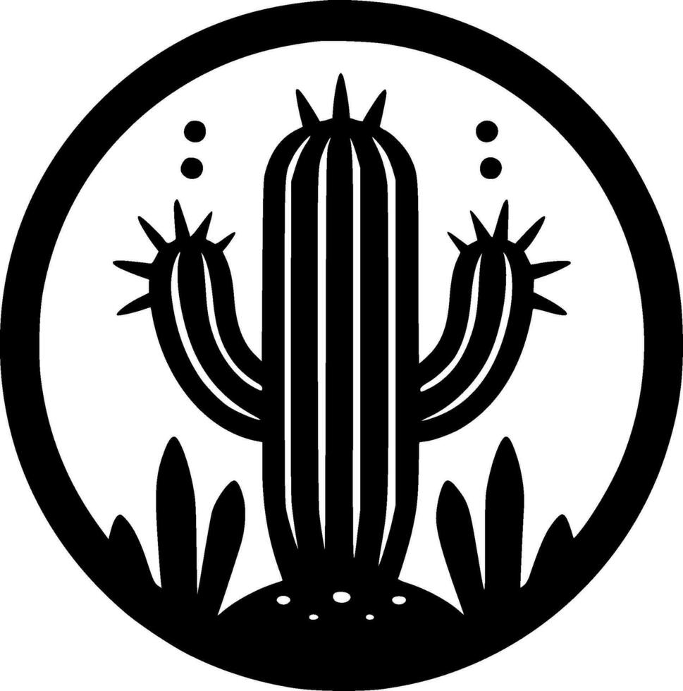 Cactus, Minimalist and Simple Silhouette - Vector illustration