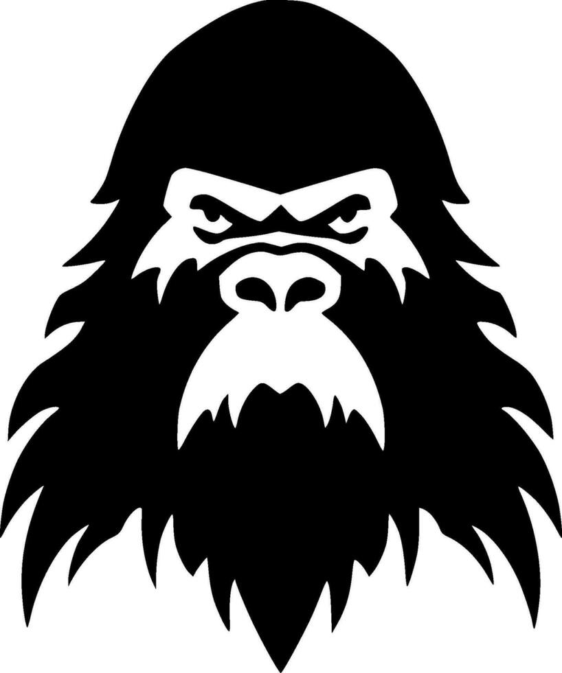 Bigfoot, Black and White Vector illustration