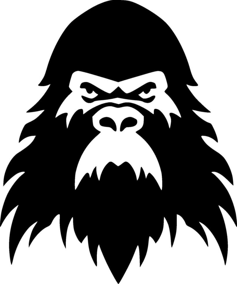 Bigfoot, Black and White Vector illustration