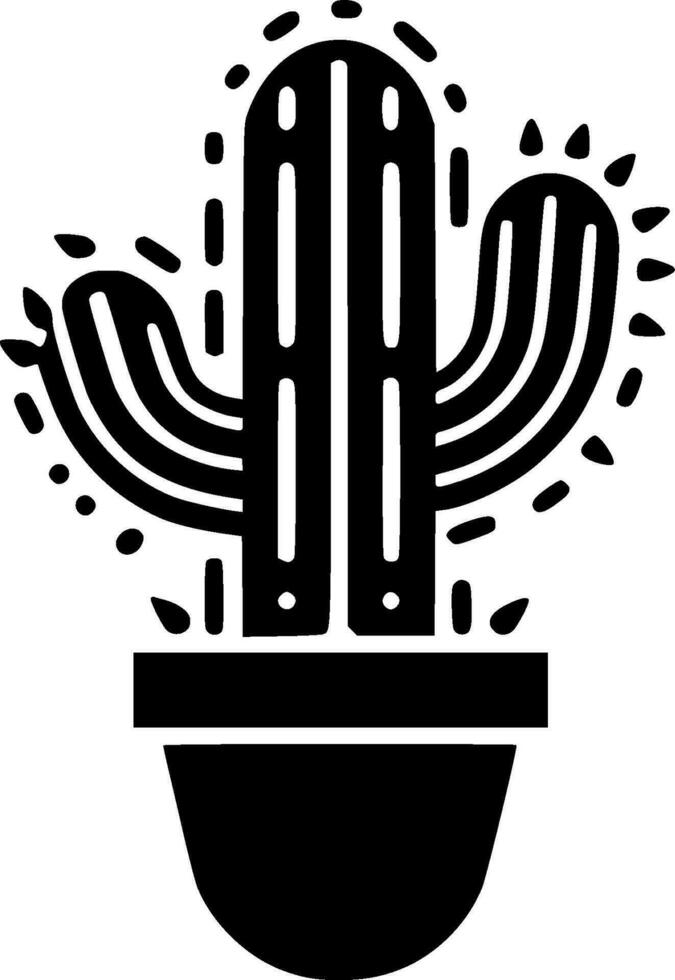 Cactus, Minimalist and Simple Silhouette - Vector illustration