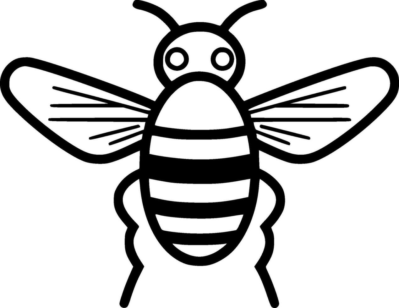 Bee - Black and White Isolated Icon - Vector illustration