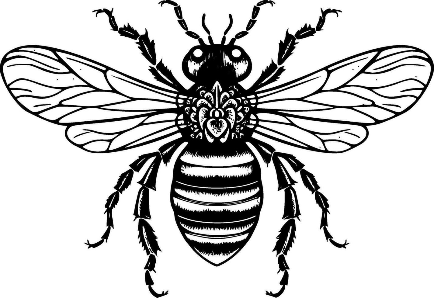 Bee, Minimalist and Simple Silhouette - Vector illustration