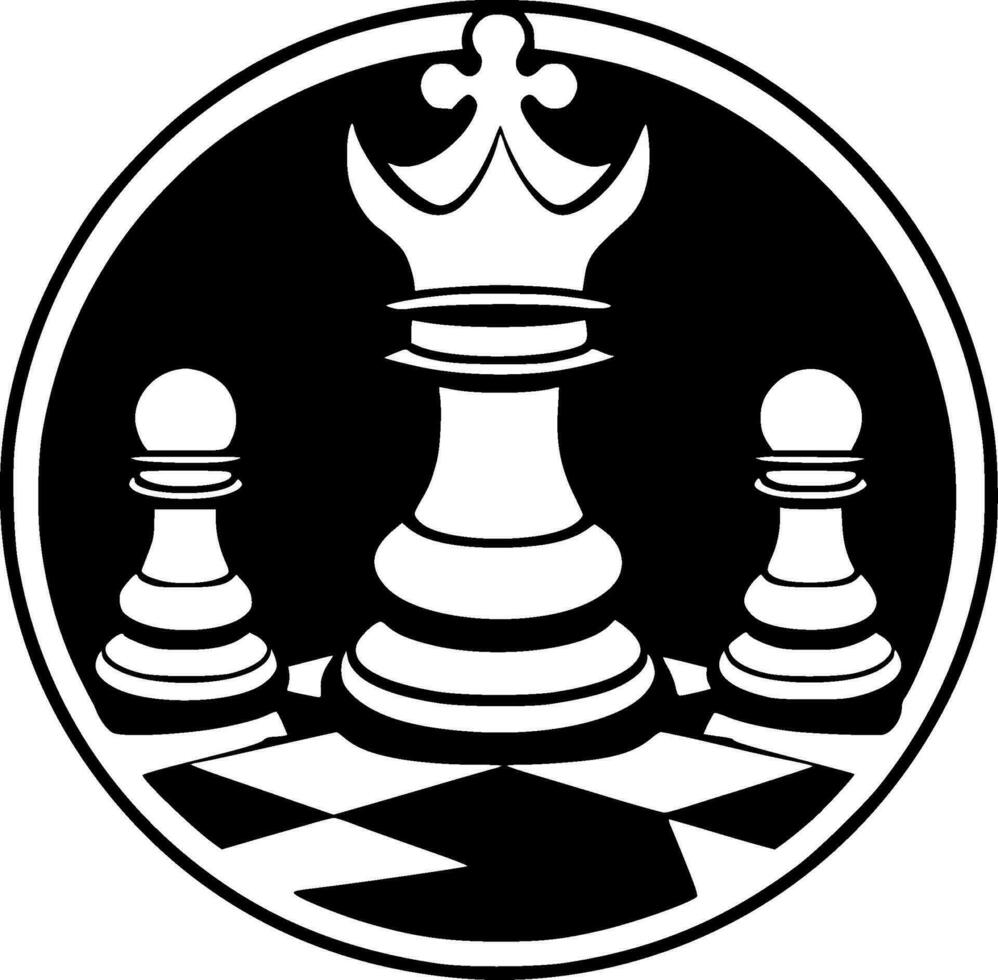 Chess, Minimalist and Simple Silhouette - Vector illustration