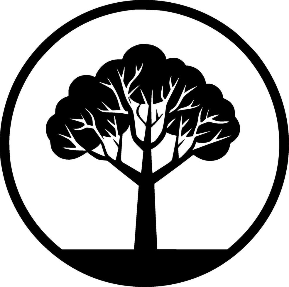 árbol - minimalista y plano logo - vector ilustración