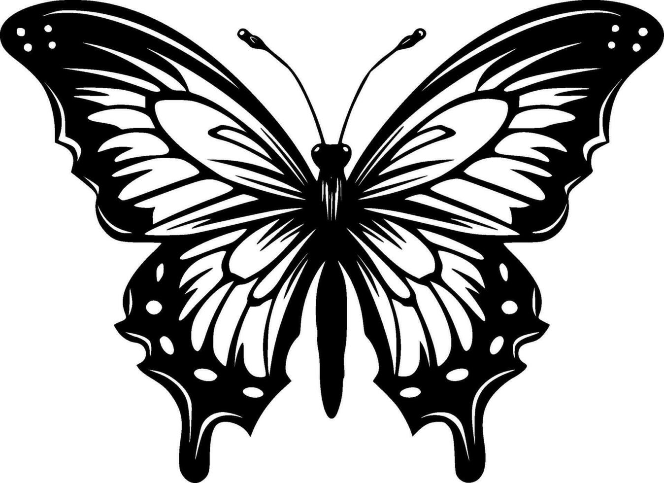 Butterfly - Black and White Isolated Icon - Vector illustration