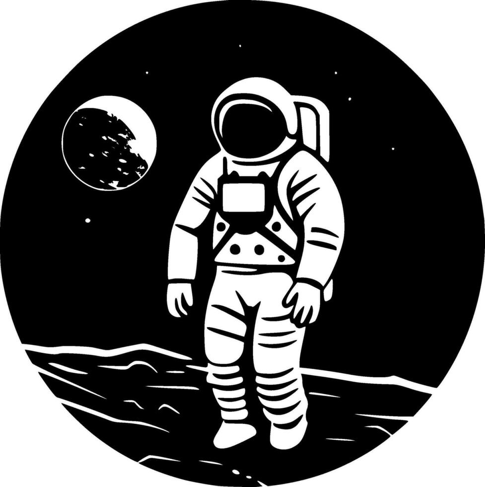 astronauta, minimalista y sencillo silueta - vector ilustración