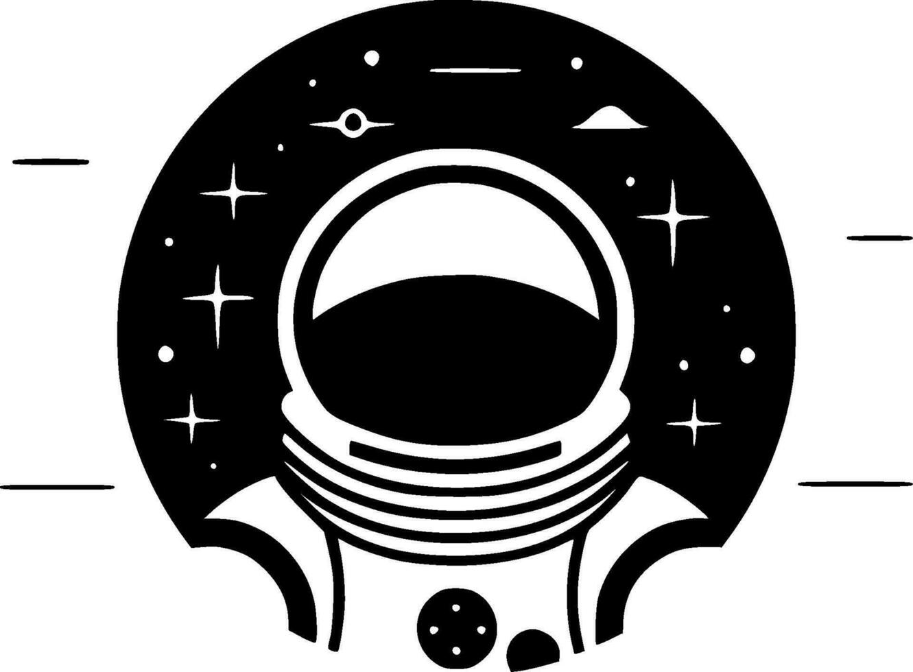 Astronaut, Minimalist and Simple Silhouette - Vector illustration