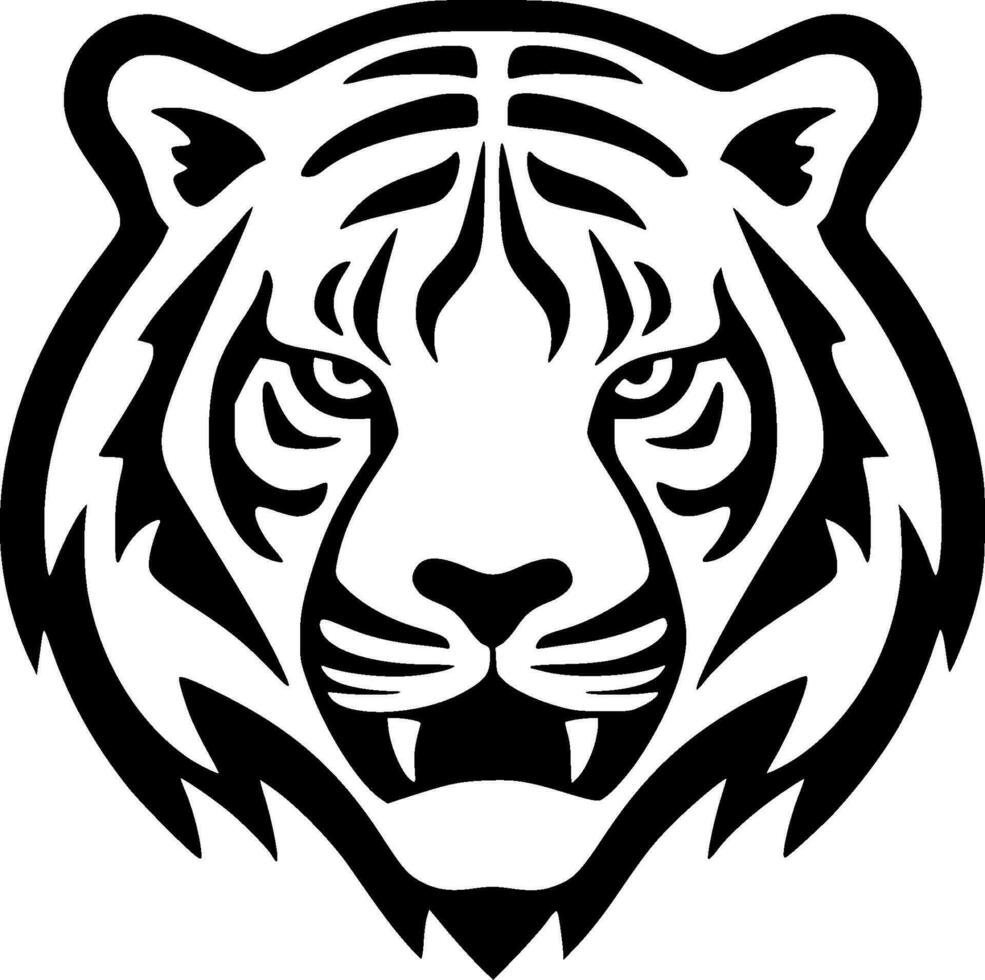 Tiger, Minimalist and Simple Silhouette - Vector illustration