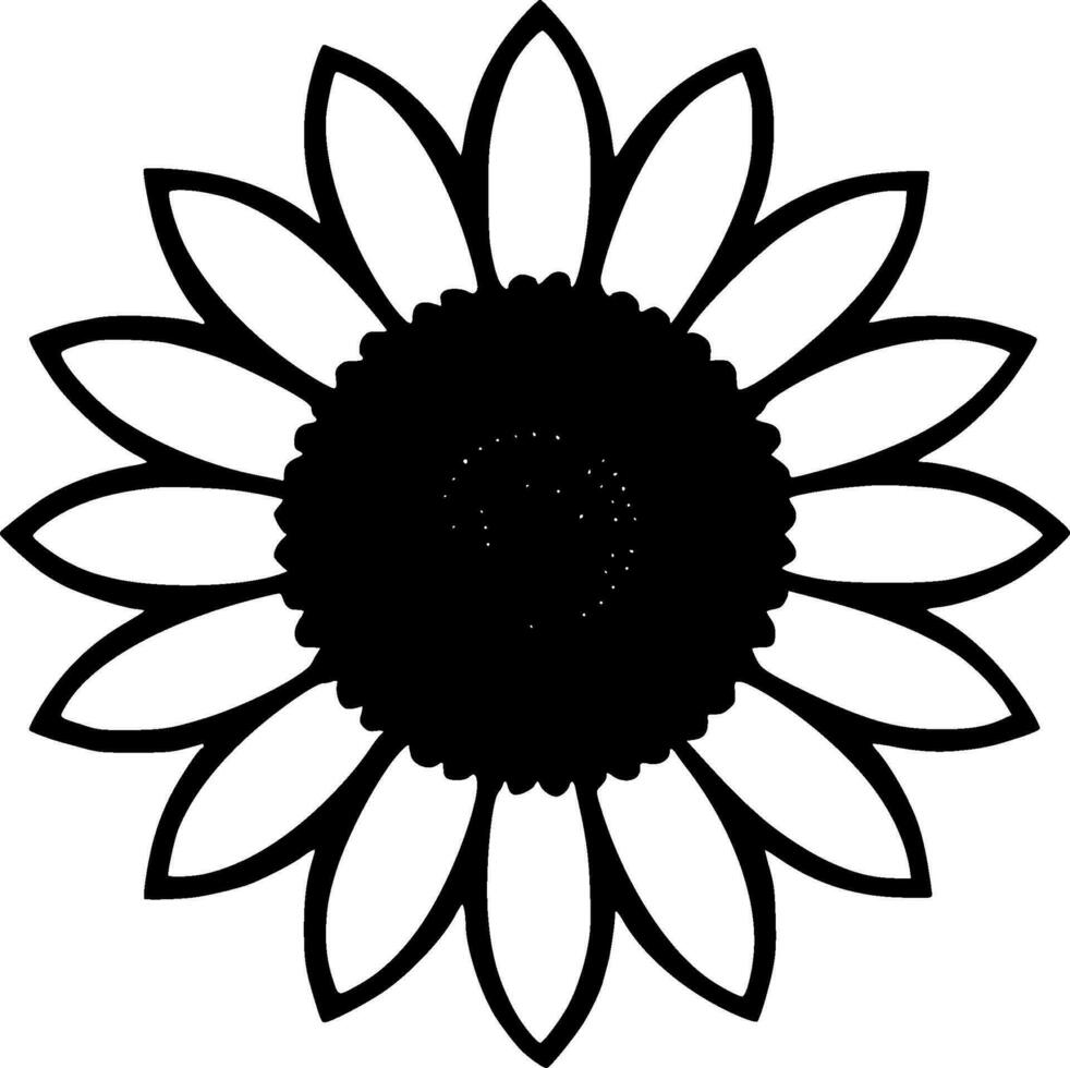 girasol, minimalista y sencillo silueta - vector ilustración