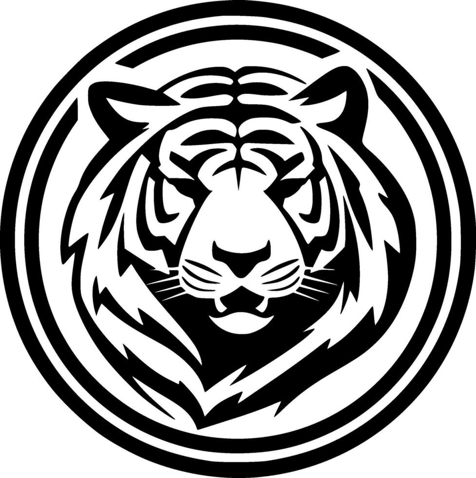 Tigre - minimalista y plano logo - vector ilustración