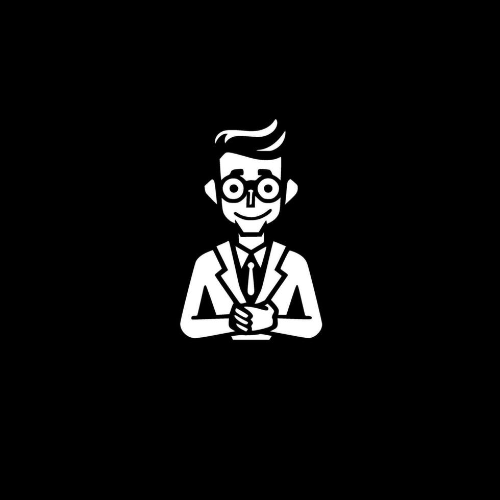 Teacher, Black and White Vector illustration