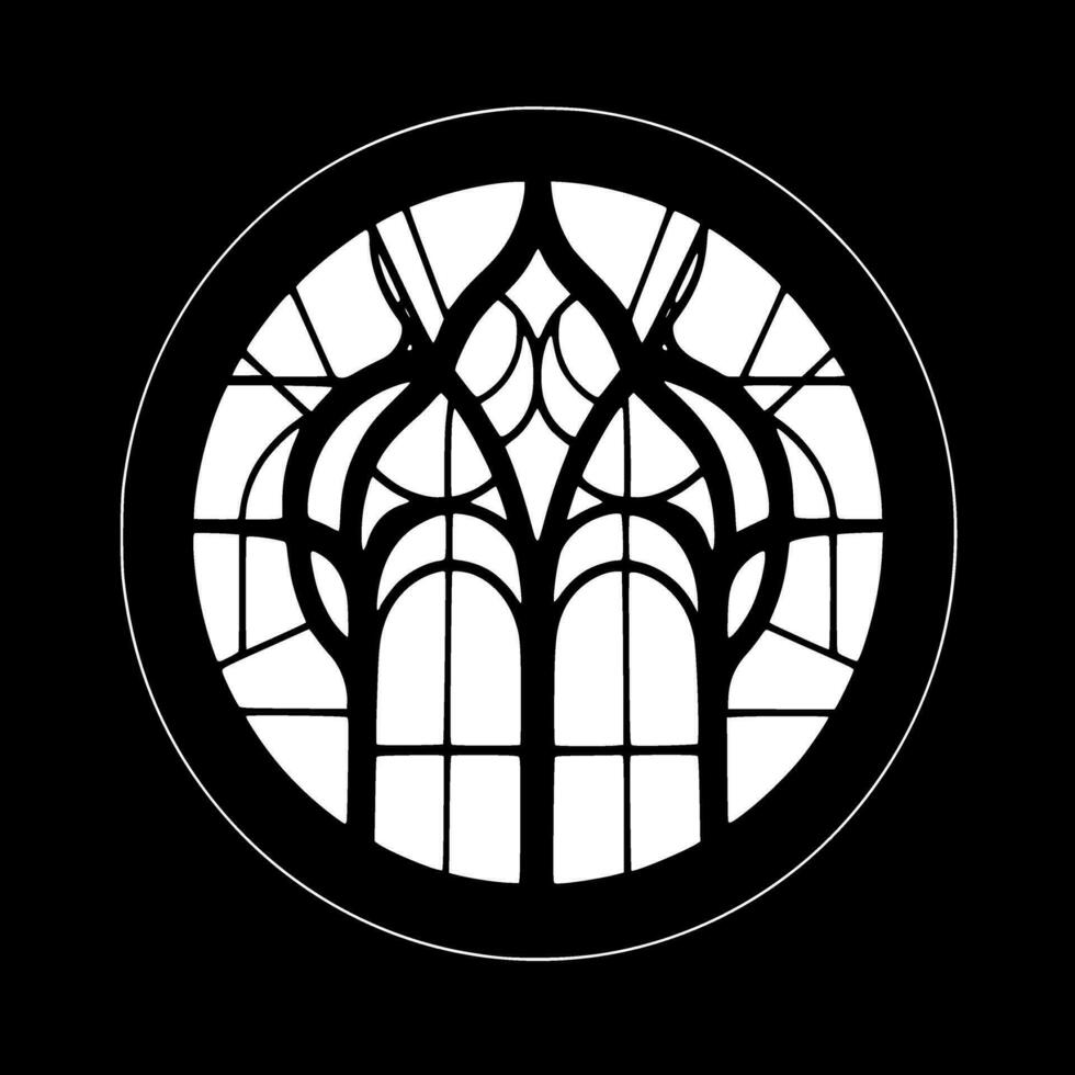 Stained Glass - Minimalist and Flat Logo - Vector illustration