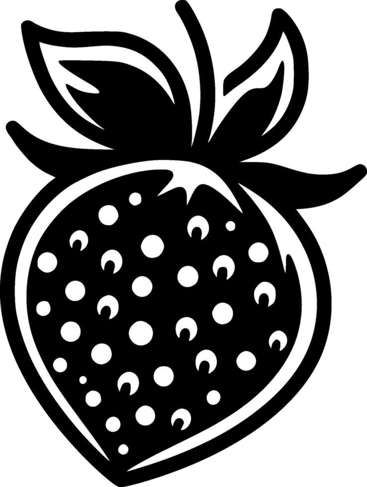 Strawberry, Minimalist and Simple Silhouette - Vector illustration