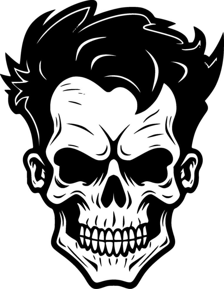 Skull, Black and White Vector illustration