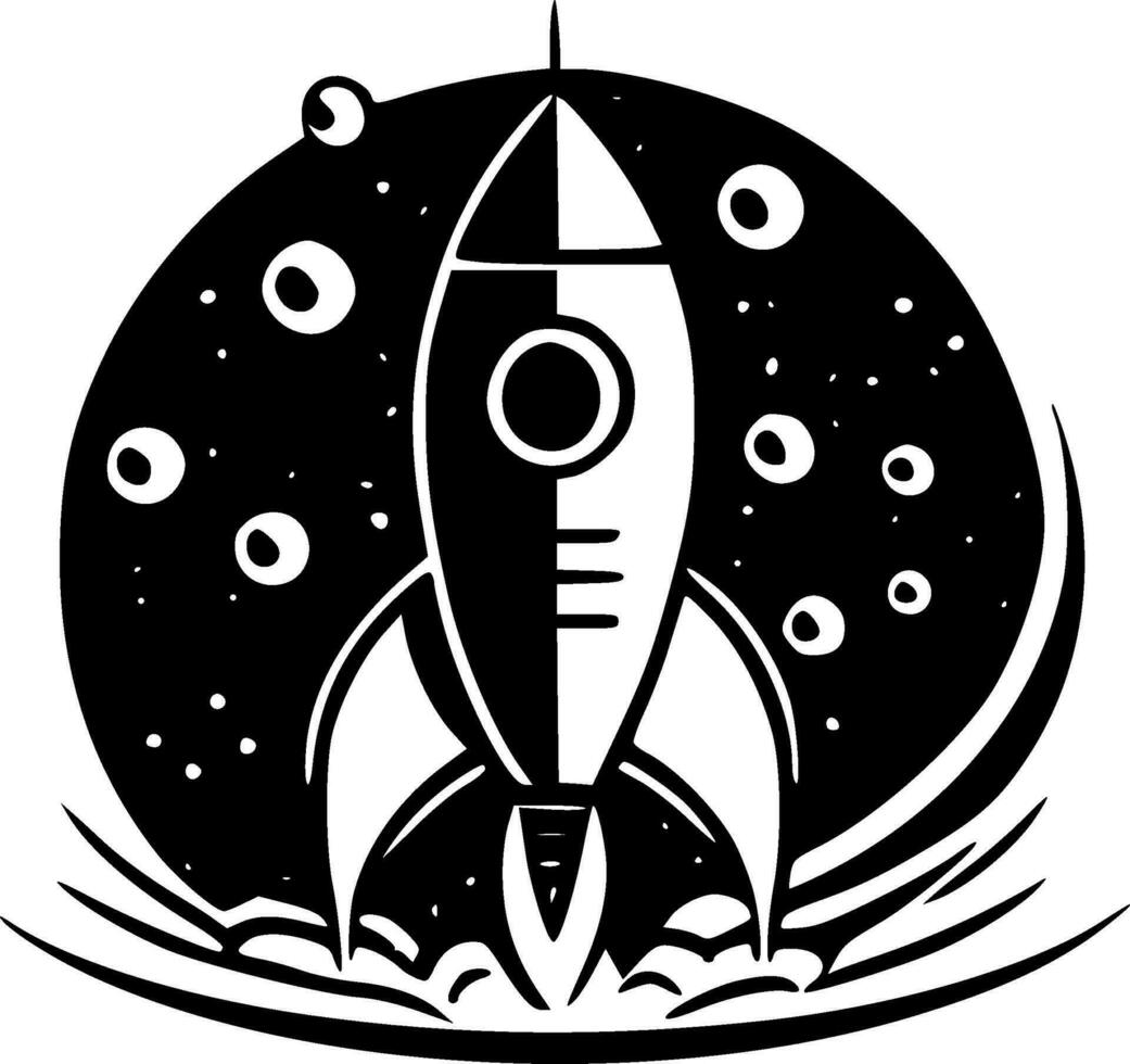 Space - Black and White Isolated Icon - Vector illustration