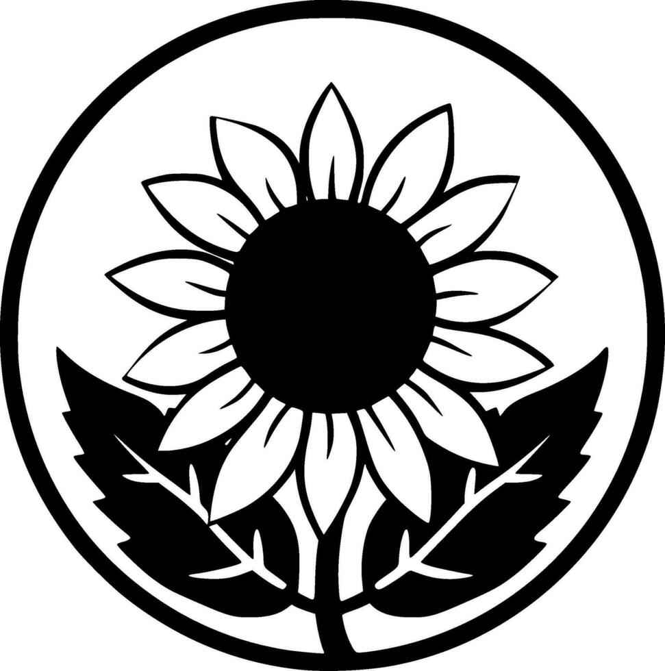 girasol, minimalista y sencillo silueta - vector ilustración