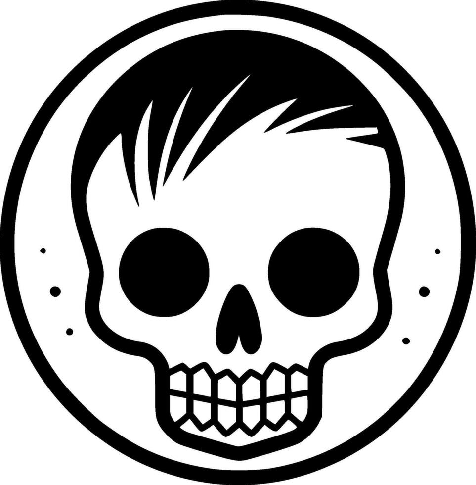 Skull, Black and White Vector illustration