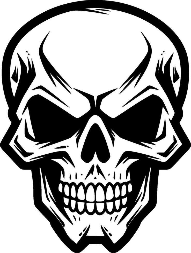 Skull, Black and White Vector illustration