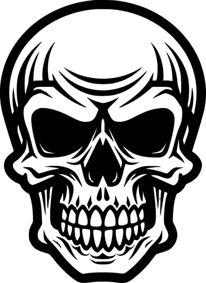 Skull, Black and White Vector illustration