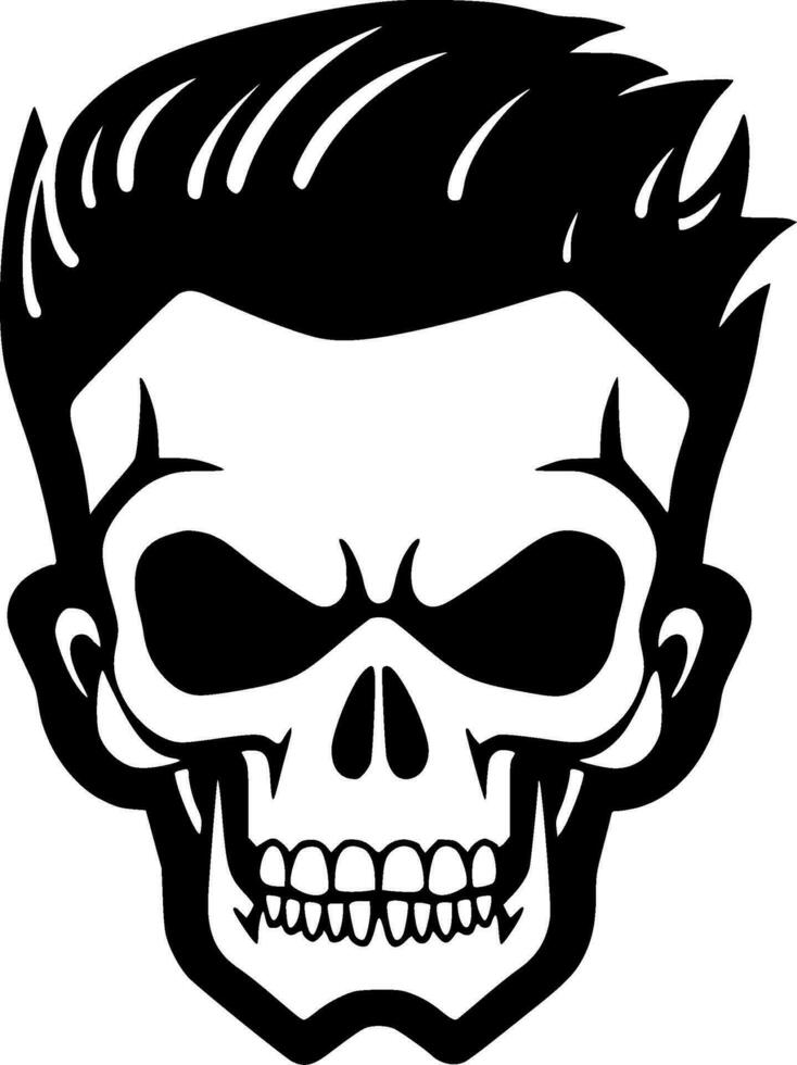 Skull, Black and White Vector illustration
