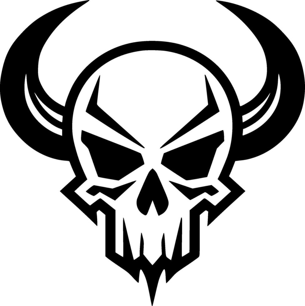 Skull, Black and White Vector illustration