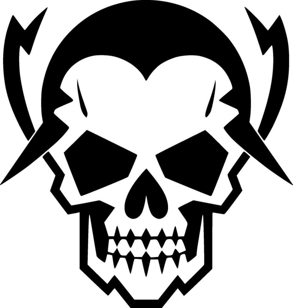 Skull, Black and White Vector illustration