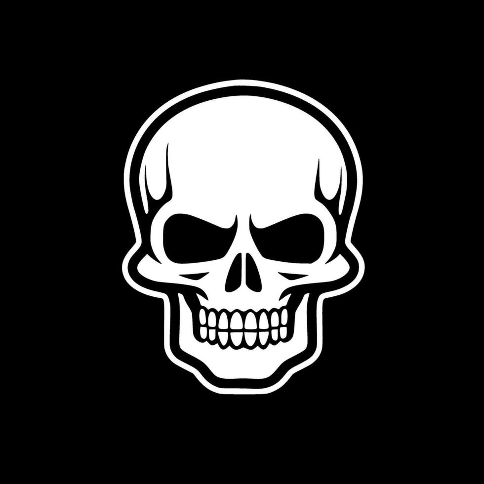 Skull, Black and White Vector illustration