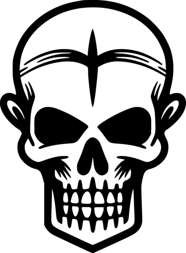 Skull, Black and White Vector illustration