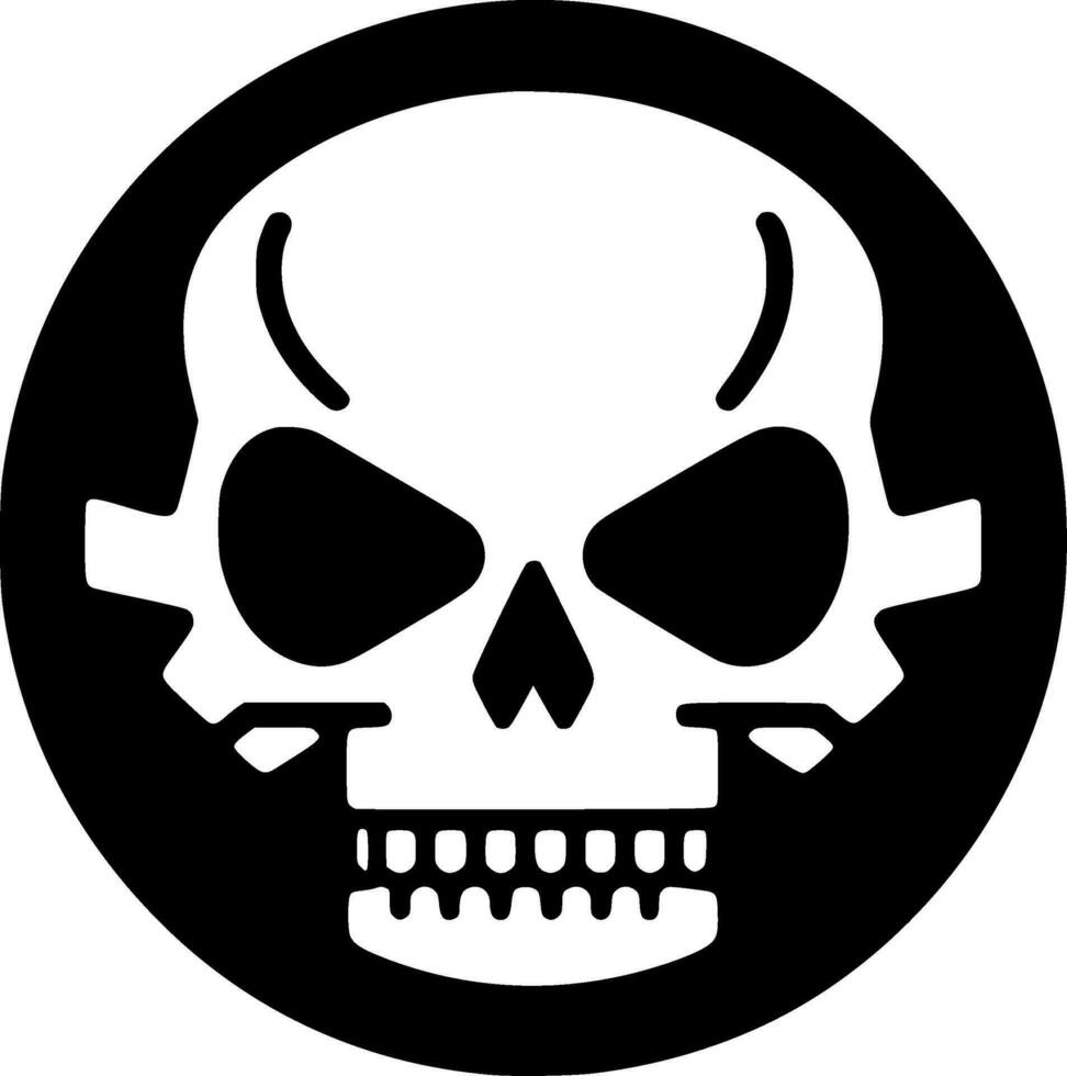 Skull, Black and White Vector illustration