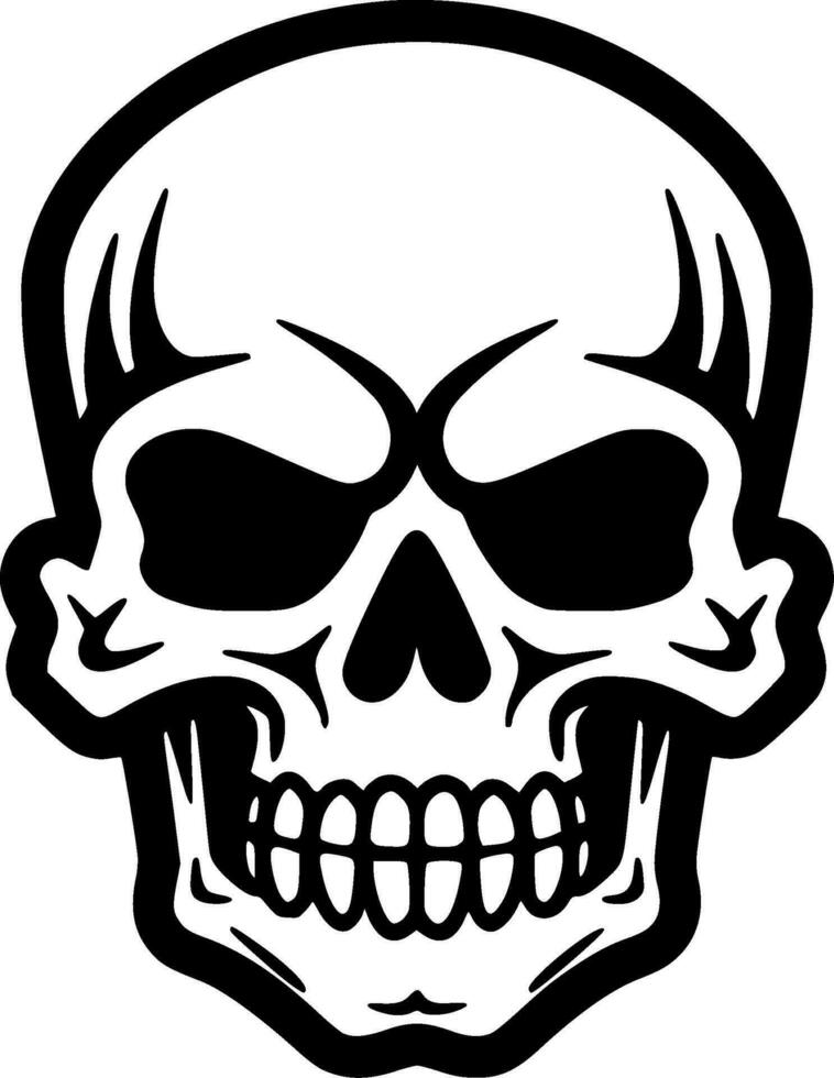 Skull, Black and White Vector illustration