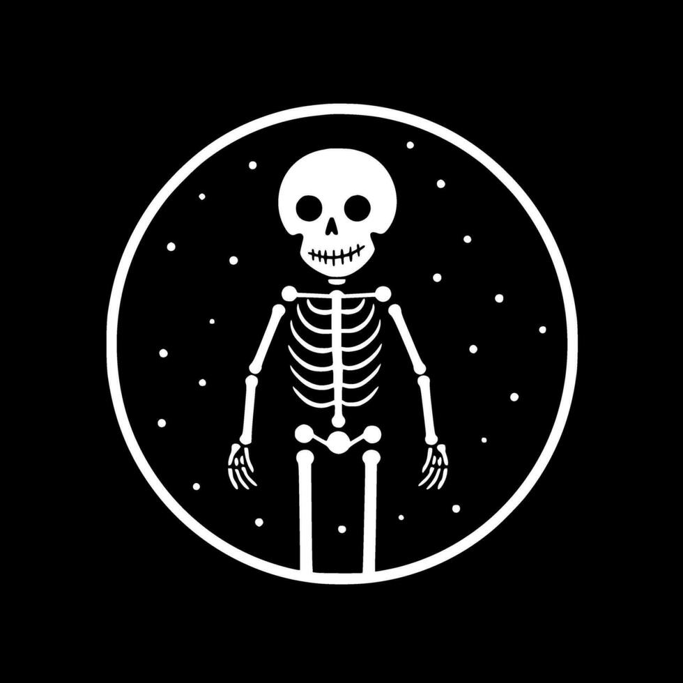 Skeleton, Black and White Vector illustration