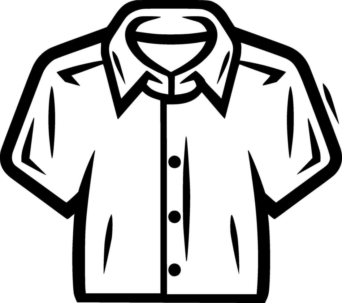 camisa - negro y blanco aislado icono - vector ilustración