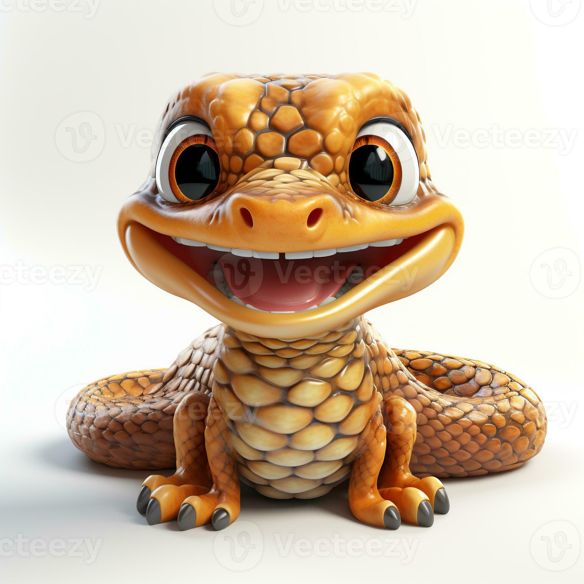 Premium PSD  Cute snake 3d illustration